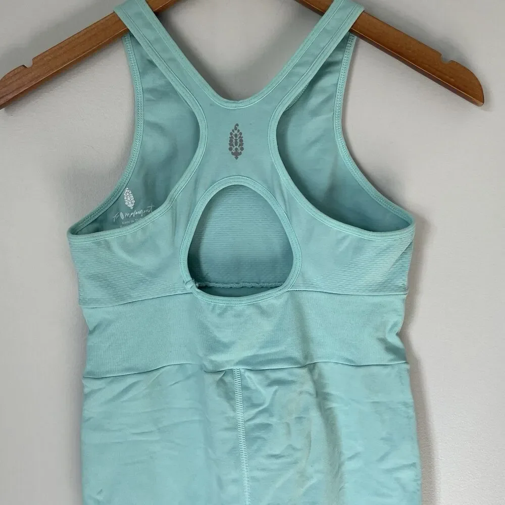Free People FP Movement Every Single Time Runsie Bodysuit Cascade Blue Size M/L